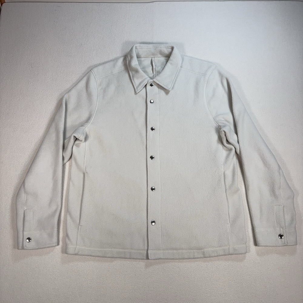 Lululemon Fleece Overshirt Men's L Ivory Classic-Fit Snap Button Up Shacket